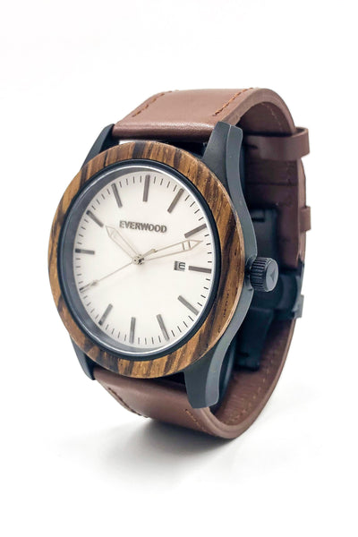 Inverness | Zebrawood | Brown Leather