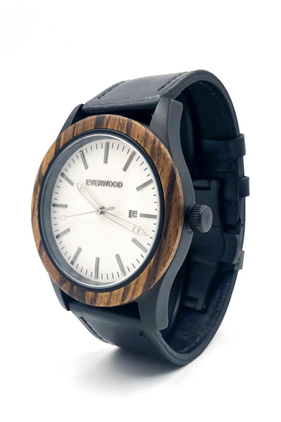 Inverness | Zebrawood | Black Leather