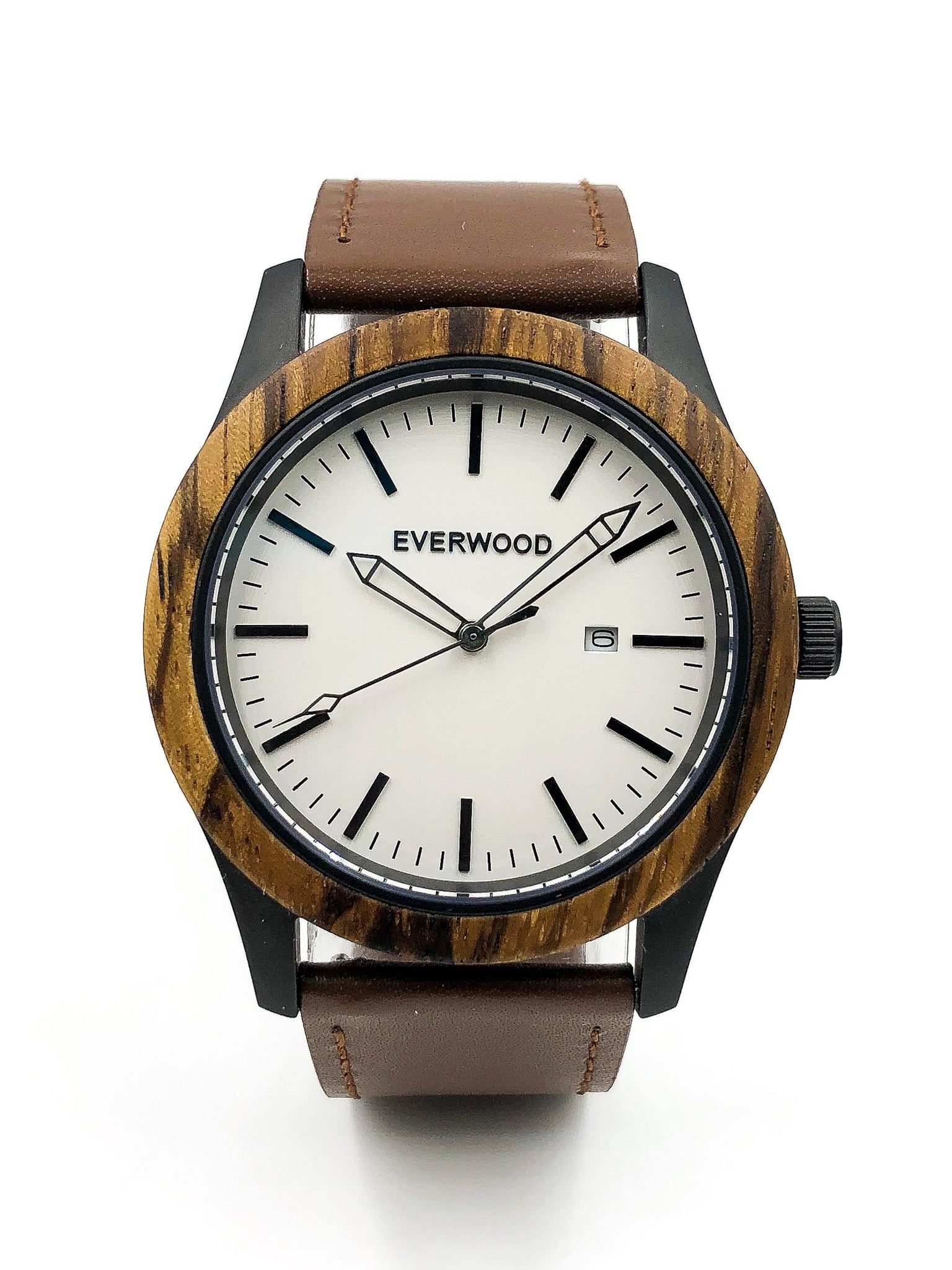 Inverness | Zebrawood | Brown Leather