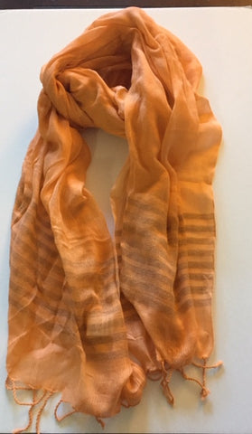 Women's Handloom Scarf- Persimmon Color  From RSV Global Inc
