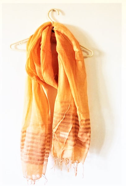 Women's Handloom Scarf- Persimmon Color  From RSV Global Inc